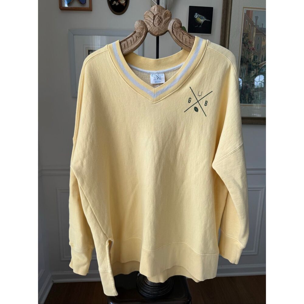 Vintage 90s Champion Green Bay Packers NFL Reverse Weave Oversized Vneck Sweatsh